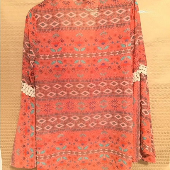 BOHO~HIPPIE VIBE~TOPPER/ DUSTER~W-CROCHET DETAIL~ SMALL - Picture 5 of 6